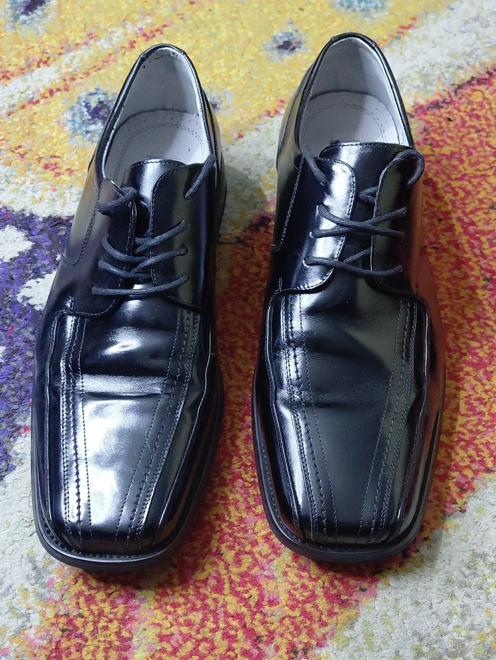 Stacy Adams Shiny Black Lace-Up Dress Oxfords